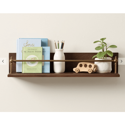 Rail Shelf – Heritage Walnut & Brass | Pottery Barn Kids