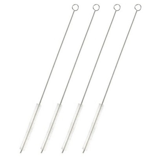 Juvale 4-Pack Metal Straw Cleaner - Extra Long Stainless Steel Brush for Cleaning Reusable Drinking Straws and Pipes