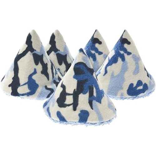 Beba Bean - Pee Pee Teepee for Baby Boy - Reusable & Washable Pee Shield for Diaper Changing - Baby Shower Gifts for Boys - Blue Camo Cotton Cloth - Laundry Bag - Set of 5 Covers