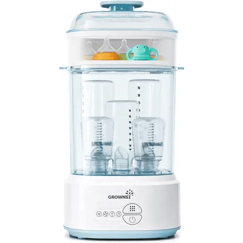 Bottle Sterilizer and Dryer, Compact Electric Steam Baby Bottle Sterilizer (Esterilizador de Biberones), Bottle Sanitizer for Baby Bottles, Pacifiers, Pump Parts Blue