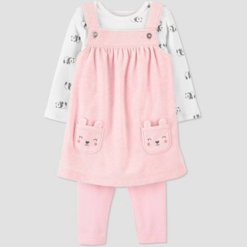 Baby Girls' 3pc Bear Tunic Top & Bottom Set - Just One You® made by carter's Pink, Size: 3M