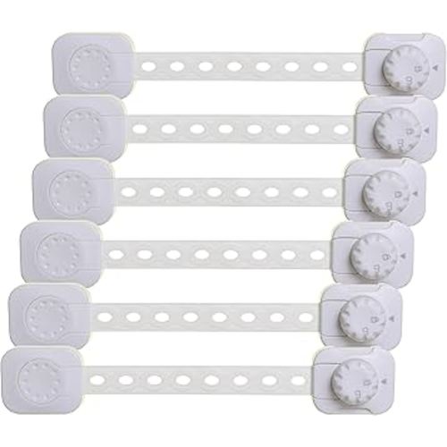 Dreambaby Twist 'N Lock Multipurpose Latch - Child Safety Locks - White - 6 Pack - Model L1435