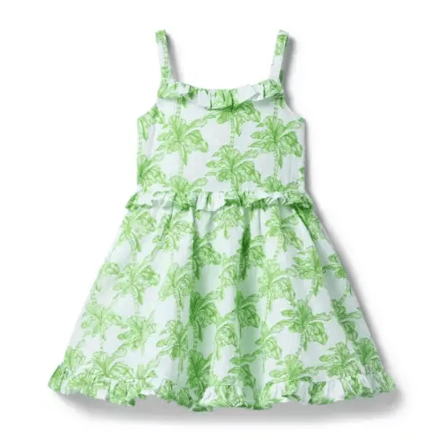 Girl New Leaf Palm Tree Palm Tree Ruffle Dress by Janie and Jack