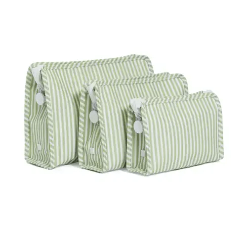 TRVL Roadie Zipper Pouch Pimlico Stripe Sage (Medium)