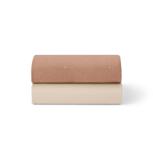 Snuz Bassinet 2 Pack Fitted Sheets - Blush Dot | Bambi Baby