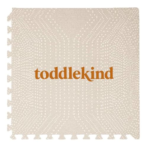 Toddlekind Playmat - Premium Foam Playmat, 4 x 6 feet, 6 Tile Extra Thick Foam Floor Puzzle Mat for Babies/Toddlers Stylish, Non-Toxic, Odorless. Perfect for Tummy Time, Crawling, & Play. 0m+ (Cream)