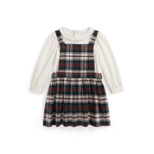 Baby Girls' Interlock Bodysuit and Brushed Oxford Dress, 2-Piece Set