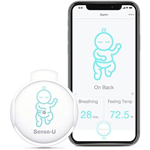 Sense-U Baby Breathing Monitor - Tracks Baby's Breathing Movement, Temperature, Rollover and Sleeping Position for Baby Safety with Audio Alarm on Smartphones, Green