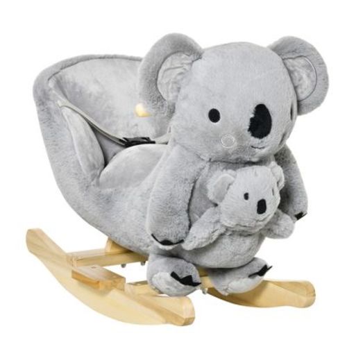 TopComfy Baby Bouncer and Rocker Toddler Kid Chair Plush Koala Rocking Horse Toy for Playroom Living Room, Gray, 23.5"*13"*19.8"