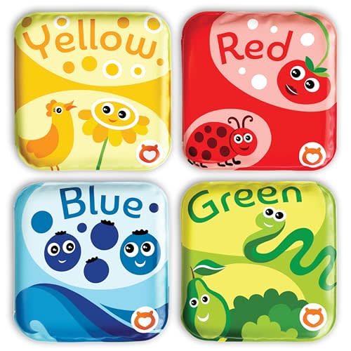 BabyBibi Floating Baby Bath Books for Baby. Kids Learning Bath Toys. Waterproof Bathtime Toys for Toddlers. Kids Educational Infant Bath Toys. (Set of 4: Color Recognition Bath Books)