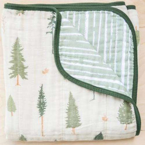 Cotton Muslin 4-Layer Quilt, Pine