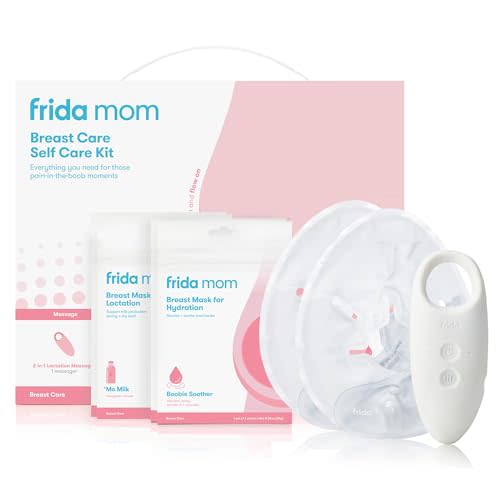 Frida Mom 9pc Breastfeeding Essentials Kit for Lactation Support & Nipple Relief, Includes Lactation Massager, Heating Pads, Breast Masks for Hydration & Milk Flow, Postpartum Essential Gift Set
