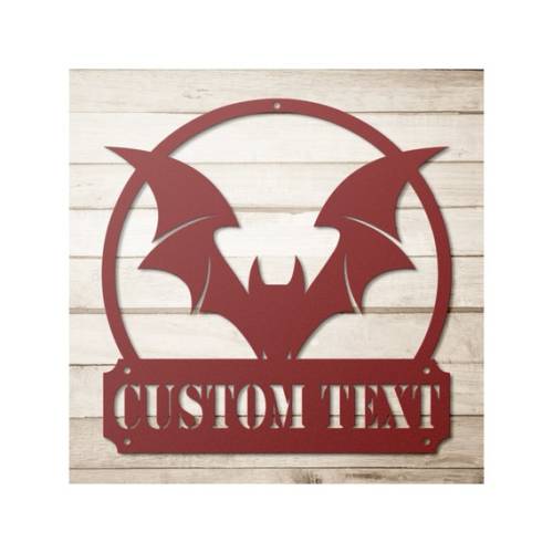 Custom Metal Bat Address Sign Personalized Bat Wall Art - Etsy