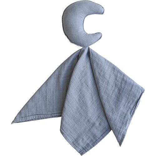 mushie Moon Security Blanket | Baby Lovey | 100% Organic Muslin Cotton (Tradewinds)