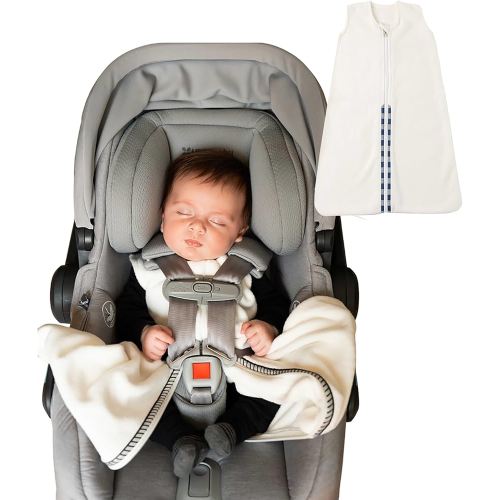 Buckle Me Baby Coats Sleep Sack | Car Seat Blanket | Car Seat to Crib Baby Wearable Blanket for Easy Transitions from Stroller, High Chair or Any 5 Point Harness | 0-4 Months Fleece Cream Blankie