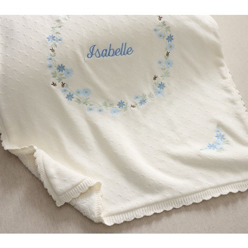 Bumblebee Garden Sherpa-Backed Knit Baby Blanket