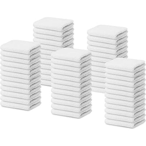 Bar Towels 14"x17" Terry Bar Mop Towels (White) – Absorbent and Durable, Multipurpose Cleaning Rags, Cotton Cleaning Towel, Terry Cloth Rags, Reusable Shop Rags