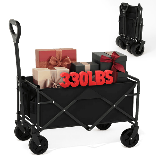 Beach Wagon, Wagons Carts Foldable, Large Capacity Heavy Duty Garden Cart for Camping Sports Shopping Outdoor Activities