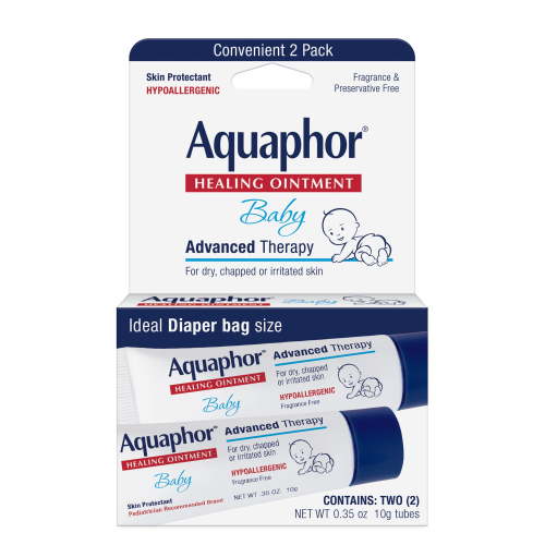 Aquaphor Baby Healing Ointment for Teething, Drool and Diaper Rash, Travel Size, 0.35 oz, 2 Pack