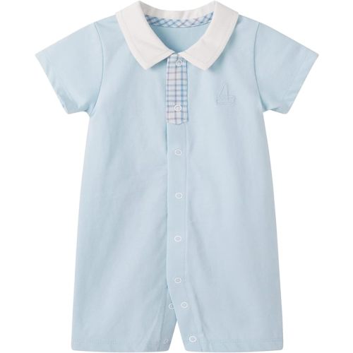 pureborn Baby Boys Girls Nautical Romper One-Piece Beach Outfit Summer Clothes 0-24 Months