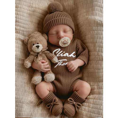 Custom Embroidered Name Baby Romper Set, Personalized Outfit, Baby Boy Girl Romper, Coming Home gift, Baby First Birthday