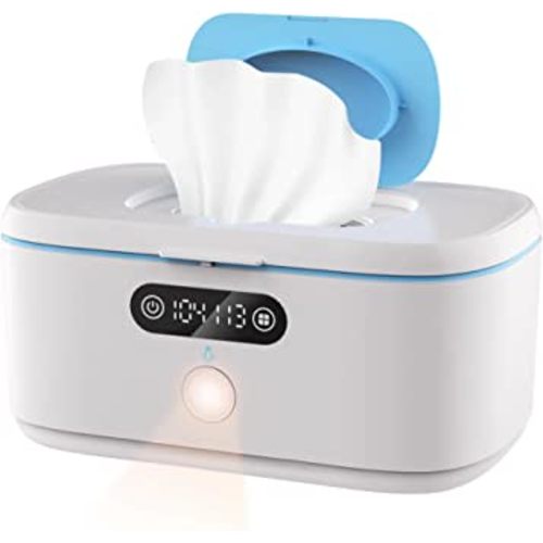 Bellababy Wipe Warmer with Night Light for Diaper Changes, with Car Charger for Portable use, Constant Temp Control Touch Screen, Wipes Dispenser Holder