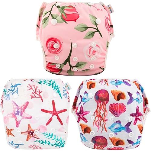 Babygoal – 3SD06-CA – Couche de bain réutilisable, lavable et réglable pour bébés de 0 à 2 ans, cours de natation
