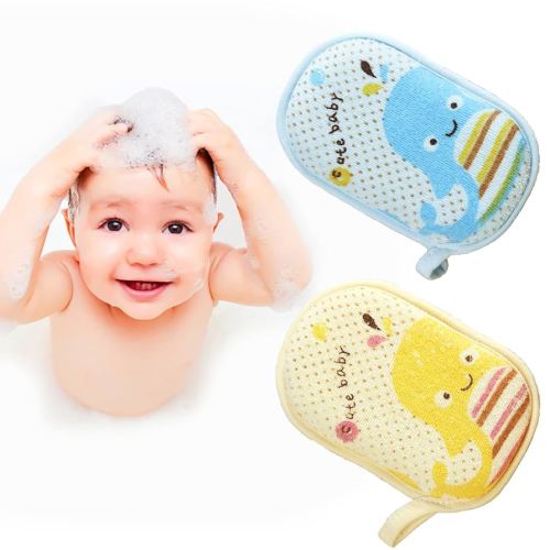 Baby Bath Sponge, 2 Pack Cartoon Animal Style Baby Sponge for Bathing, Infants Bath Sponge Ultra Soft & Absorbent Natural and Safe Great for Sensitive Skin, for Boys & Girls (Whale)