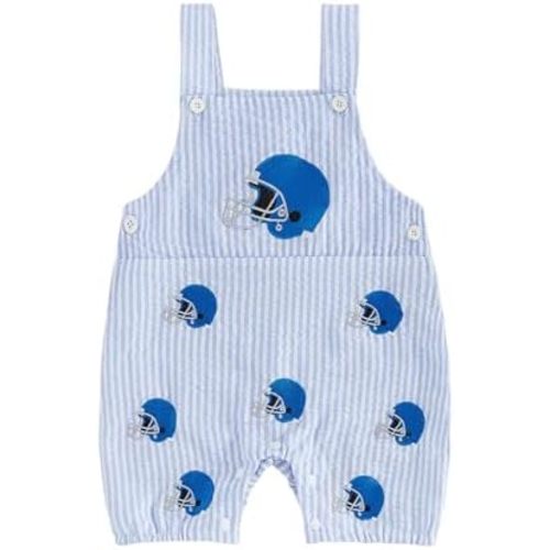 Baby Overalls Boy Embroidery Bubble Romper Striped Bodysuit Newborn Outfits