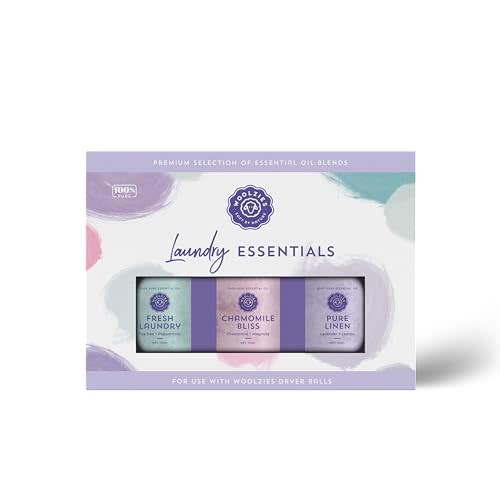 Laundry Essentials Essential Oil Set: Use with Wool Dryer Balls or Oil Diffuser Elevate Your Laundry with All-Natural Aromatherapy Scents | Fresh Laundry, Chamomile Bliss, Pure Linen 10 ML