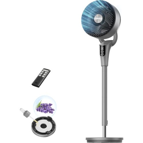 DREO Fan for Bedroom, Standing Oscillating Fan for Whole Room, Quiet Fan