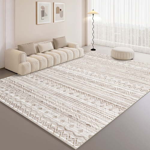 Pentantan Area Rugs 9x12, Machine Washable Living Room Rug, Soft Moroccan Indoor Carpet for Bedroom, Non Slip, Brown