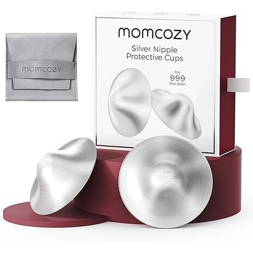 Momcozy 999 Silver Nursing Cups, Hole-Free Design,XXL Size