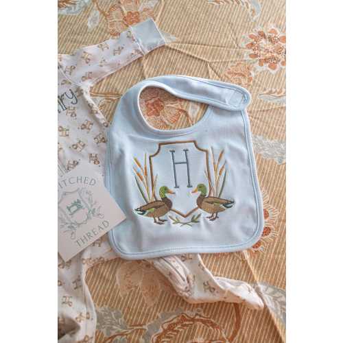 Custom Embroidered Baby Boy Bib: Monogramed Newborn Gift