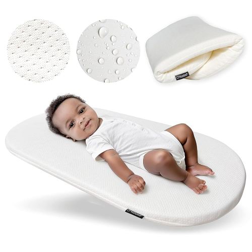 Foldable Baby Changing Pad. Moses Basket or Oval Bassinet Mattress Pad with Ultra Soft Cover. Replacement Diaper Changing Station Mattress. Changing Table Topper for Dresser. 29” x 15”