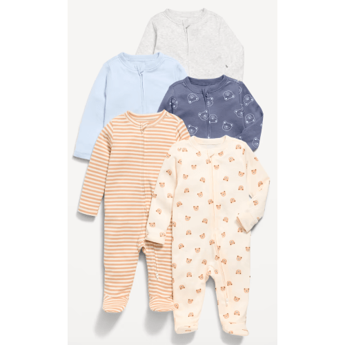 2-Way-Zip Sleep & Play Footed One-Piece 5-Pack for Baby