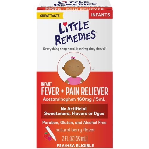 Little Remedies Baby Medicine, Infant Fever and Pain Relief with Acetaminophen, Berry Flavor, 2 Fl Oz