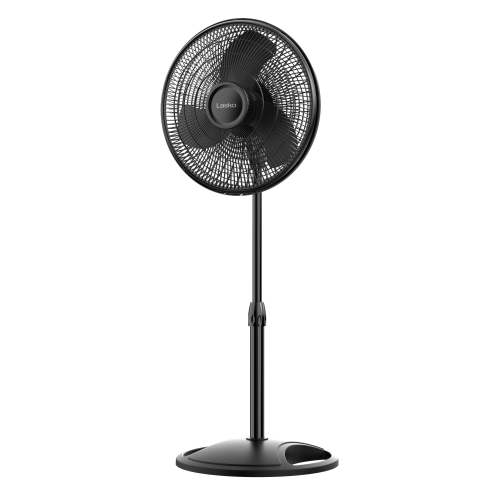 "Lasko 16"" Stand Fan with 3-Speed Oscillation Control for Large Rooms, Adjustable Height & Tilt-Back, S16500, Black, New"