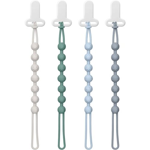 Pacifier Clips Baby Boys: One-Piece Baby Pacifier Clip, 100% Food Grade Silicone, Pacifier Holder Clip for Boys and Girls, Baby Newborn Essentials, Soft and Flexible Silicone Pacifier Clip