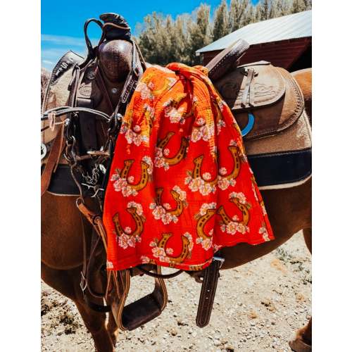 Wildflower Horseshoe Bamboo Swaddle