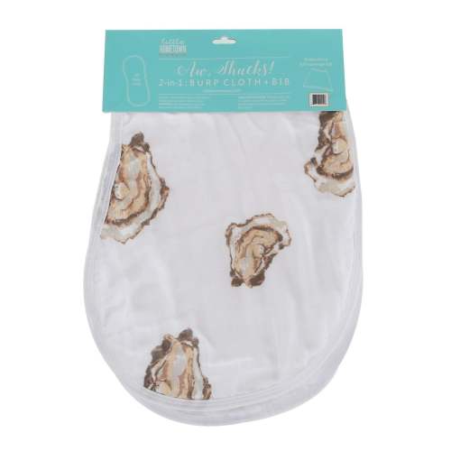 Aw Shucks! Oyster Baby Burp Cloth and Bib 2 in 1  Perfect Baby Shower Add On