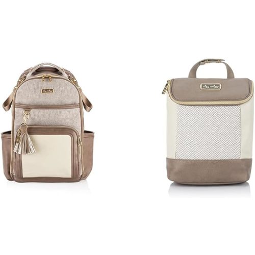 Itzy Ritzy Backpack + Bottle Bag, Vanilla Latte Boss Plus