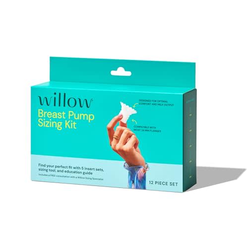 Willow - Breast Pump Sizing Kit - Flange Sizing Kit - Use w/Willow Go, Wave, or Most 24mm Flanges - Includes 13mm, 15mm, 17mm, 19mm, and 21mm Inserts- Breastfeeding Essentials for Postpartum