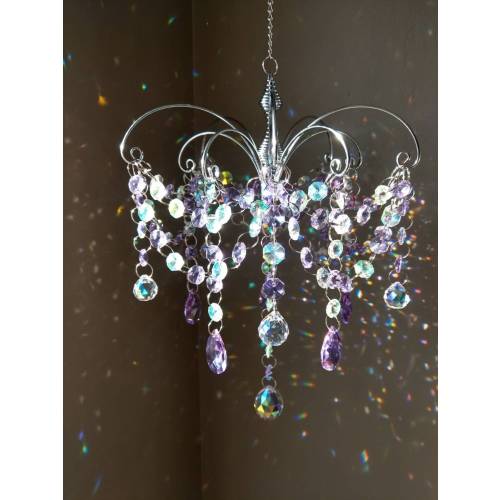 Lavender Elegance Crystal Sun Chandelier Suncatcher Mobile / Unique Prism Rainbow Maker (Rainbows and Whimsy)