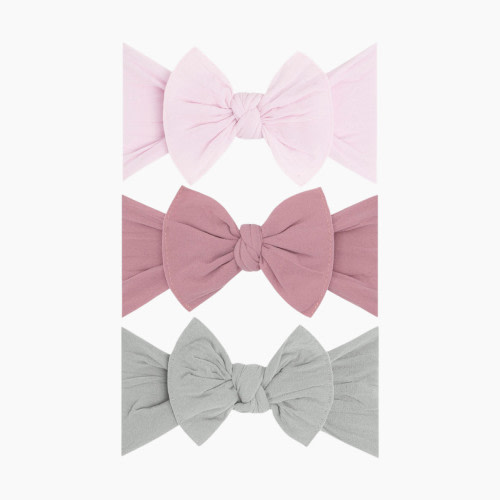 Baby Bling Classic Knot Headband Set (3 pack) - Primrose/Mauve/Grey