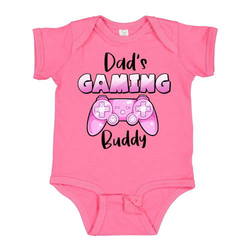 Inktastic Dad's Gaming Buddy Pink Controller Boys or Girls Baby Bodysuit