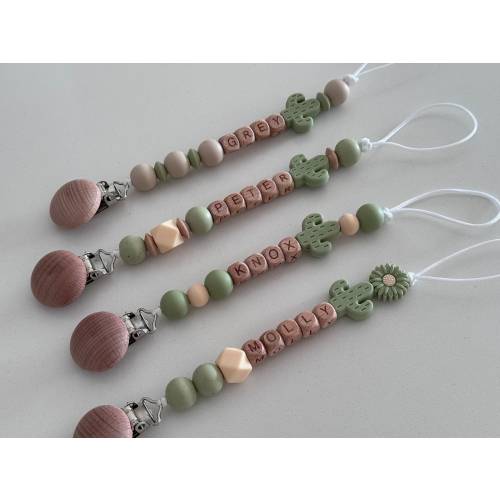 Cactus Personalized Custom Pacifier Clip | Baby Name | Personalized Baby Gift | Baby Keepsake | Baby Shower | Newborn Gift | Rainbow Baby |