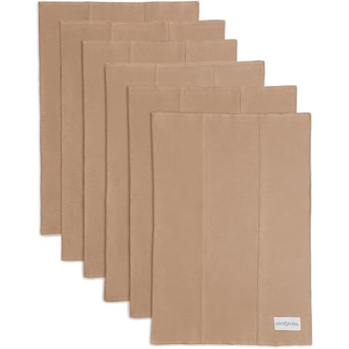 Comfy Cubs Baby Burp Cloths Set (Pack of 6) - Large, 6-Layer, Ultra Absorbent 100% Cotton for Infant Spit-Up, Drool, and Messes - Soft, Gentle, Thoughtful New Born Baby Gifts, Cedar