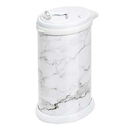 Ubbi Steel Diaper Pail, Odor Locking, No Special Bag Required, Award-Winning, Registry Must-Have, Marble