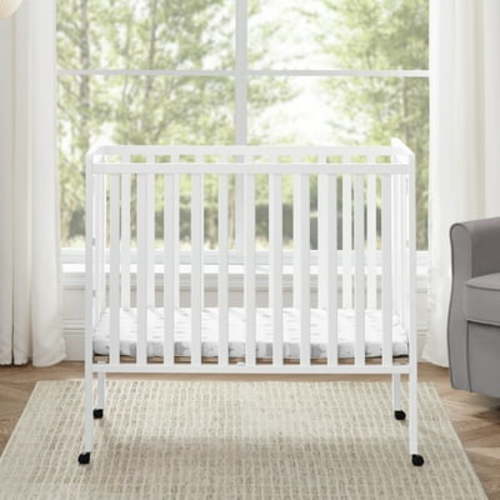 Delta Children Lee Portable Folding Mini Crib with 1.5-Inch Mattress - Greenguard Gold Certified, Bianca White - Walmart.com